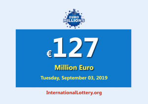 欧洲亿万彩票（EuroMillions）头奖达到1.27亿欧元，成为全球最大的头奖。